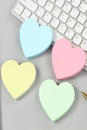 post it Bloc de Notas Kawaii en Forma de Corazón – ¡Ternura y organización en cada hoja! 💖